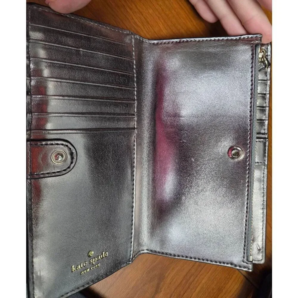 Kate Spade Silver Pebbled Braylon Wallet
